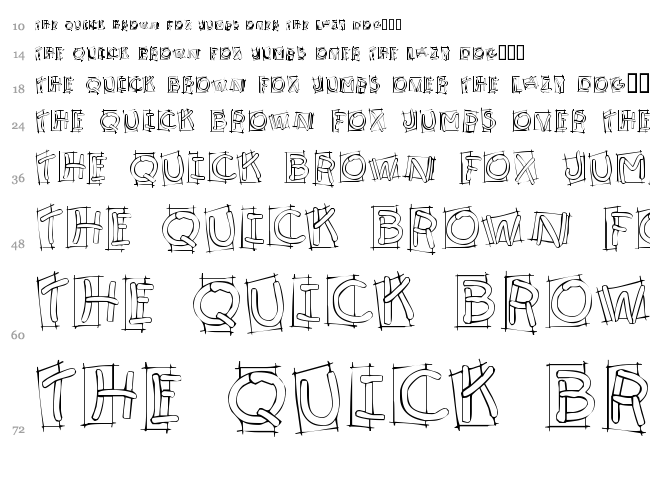 KR Boxy font waterfall
